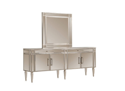 Beige Esszimmer Kommode Spiegel Luxus Anrichte Holz Möbel Edle Kommoden
