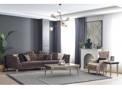 Moderner Wohnzimmer Set Luxus Sofagarnitur 5+1 Sitzer Couchtisch Stil