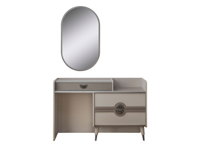 Schminktisch Frisiertisch Schminkkonsole Spiegel Konsolentisch Grau