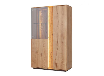 Braune LED-Vitrine Luxuriöse Anrichte Holz Möbel Designer Glasschränke