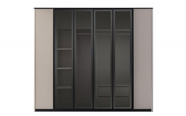 Kleiderschrank Garderobenschrank Schrank Moderne Holzschrank Grau