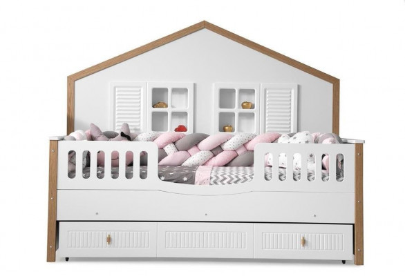 Bettrahmen Kinderbett Bett Kinderzimmer Kinderzimmermöbel Weiße Holz