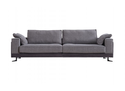 Grauer Polster 4-Sitzer Couch Wohnzimmer Viersitzer Sofa Luxus Möbel