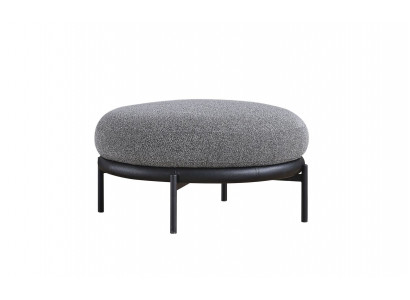 Grauer Wohnzimmer Hocker Rundhocker Luxus Fußhocker Polstermöbel Neu