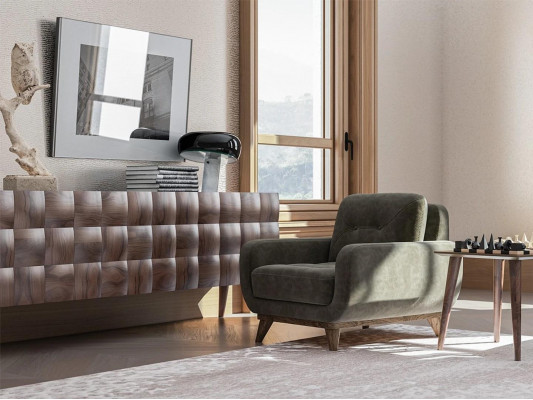 Wohnzimmer Sessel Luxus Polster Stoff Textil Polstersessel Einrichtung
