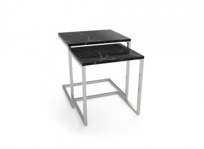 Beistelltisch Wohnzimmer Möbel Material schwarz Edelstahl Design Tisch