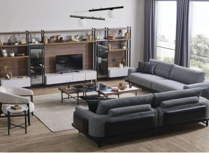 Sofagarnitur 331 Sitzer 3х Couchtische 6tlg Wohnzimmer Set Luxus Möbel