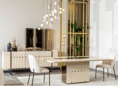 Weiße Edle Esszimmer Gruppe Designer Edelstahl Tisch Luxuriöse x6 Stühle