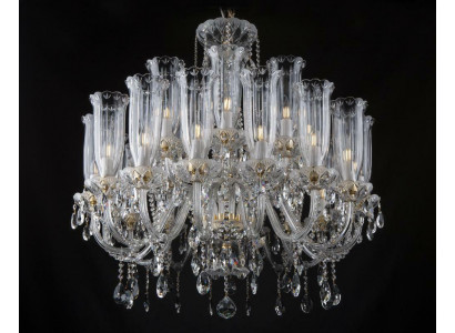 XXL Lampe 24x Kronleuchter Palast Villa D'Este Lichter Kristall Lampe Kronleuchter