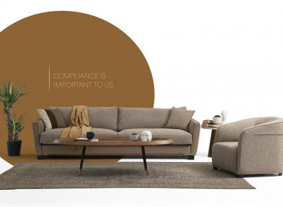 Sofagarnitur 41 Sitzer Sessel Viersitzer Modern Stoff Beige Set Design