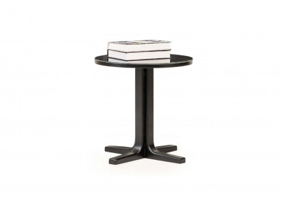 Moderner Schwarzer Beistelltisch Designer Wohnzimmer Holz Rundtisch