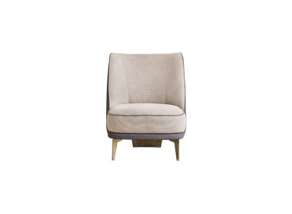Beiger Sessel Wohnzimmer Möbel Edler Polstersessel Designer 1-Sitzer 