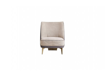 Grau-Beiger Sessel Designer Einsitzer Armsessel Wohnzimmer 1-Sitzer Neu