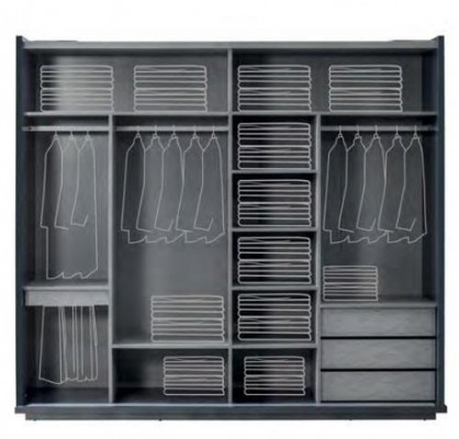 Grauer Luxus Glasschrank Schlafzimmer Kleiderschrank Edle Holz Schränke