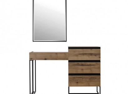 Frisiertisch Schminktisch Konsoletisch Kommode Spiegel Set 2tlg Braun