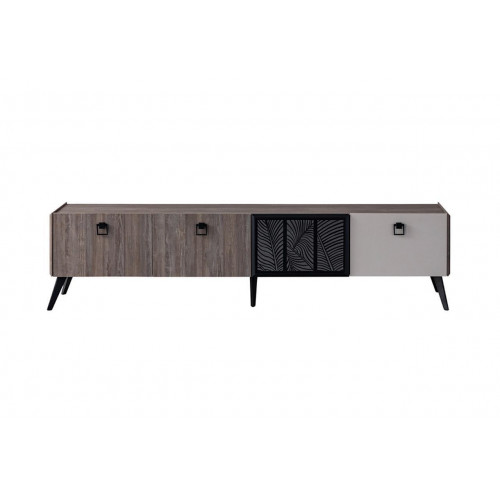 Sideboard Wohnzimmer TV Ständer RTV Lowboard Schrank Holz Grau Kommode