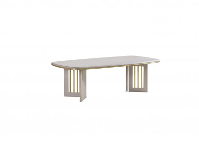 Weißer Halbrunder Edler Couchtisch Designer Holzmöbel Luxus Holztische
