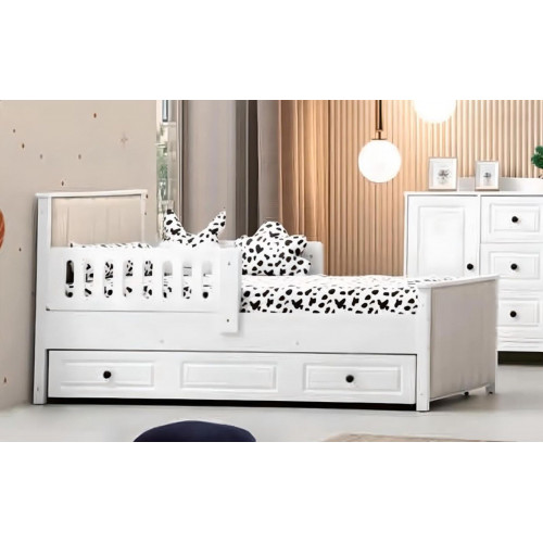 Kinderbett Holzbett Funktionsbett Ausziehbares Bett 200 Holz Weiß