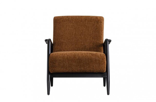 Brauner Wohnzimmer Sessel Lounge Einsitzer Stoffsessel Textil Möbel Neu