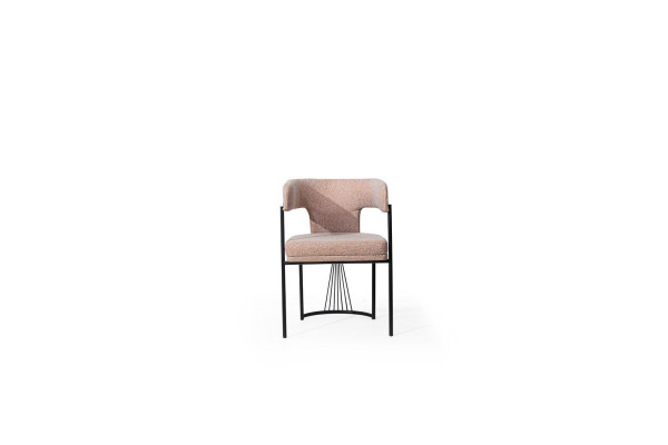 Beiger Designer Stuhl Metallstühle Luxuriöse Esszimmer Polsterstühle