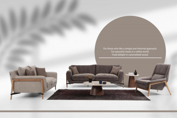 Sofagarnitur 221 Sitzer Sofa Modern Stoff Set Blau Gruppe Wohnzimmer
