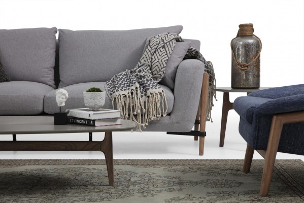 Sofagarnitur 221 Sitzer Sofa Modern Stoff Set Blau Gruppe Wohnzimmer