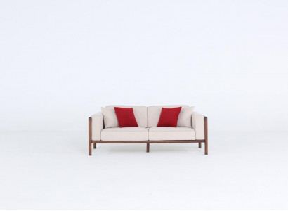 Sofa 2 Sitzer Zweisitzer Modern Stoff Sofas Design Wohnzimmer Neu Weiß