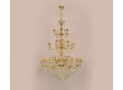 Luster Kronleuchter Deckenleuchter xxl Luxus Gold Deckenlampe Kristall