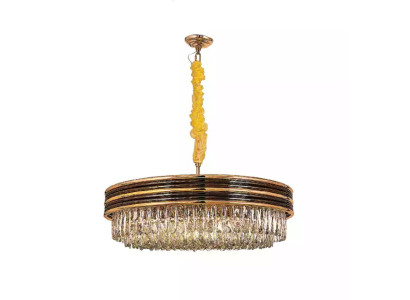 Runde Leuchte Lampe Deckenleuchter Gold Kronleuchter Deckenlampe Lüster Kristall