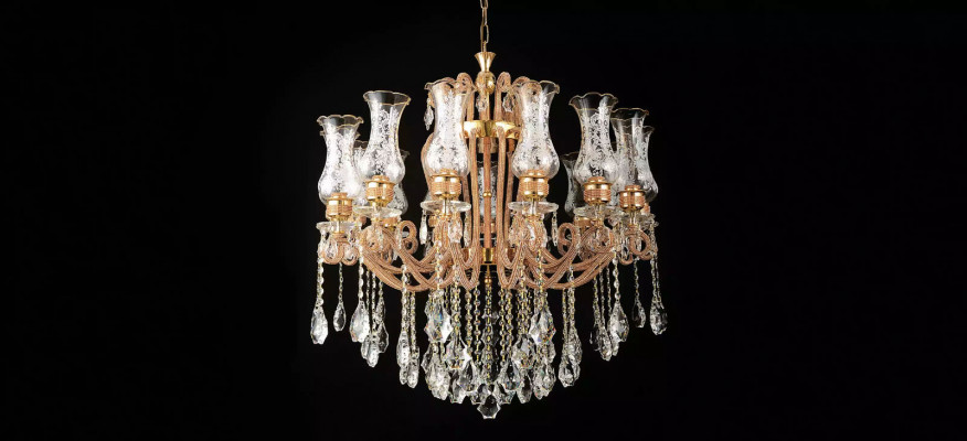 Luxus Lüster Kristall Deckenleuchter Kronleuchter Deckenlampe Gold Lampe