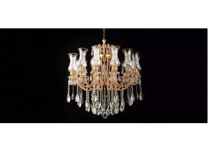 Luxus Lüster Kristall Deckenleuchter Kronleuchter Deckenlampe Gold Lampe