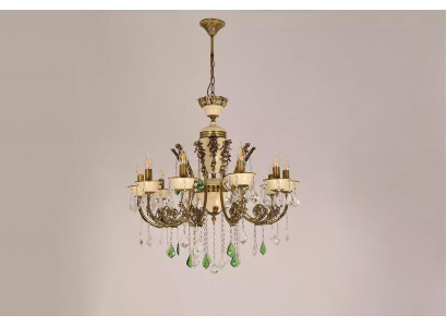 Luxus Kronleuchter Deckenlampe Lüster Leuchte Lampe Braun Kristall 80cm