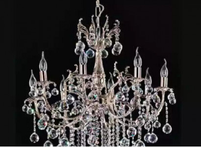 Deckenleuchter Luxus Silber Kronleuchter Deckenlampe Lüster Kristall Lampe
