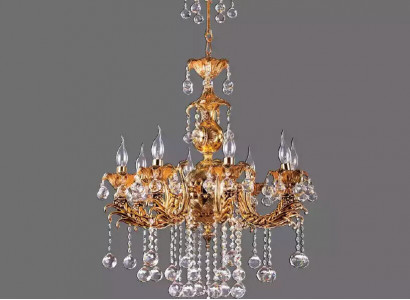 Deckenlampe Lüster Luxus Deckenleuchter Gold Kronleuchter Kristall Lampe
