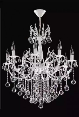 Luxus Deckenleuchter Weiß Kronleuchter Deckenlampe Lüster Kristall Lampe