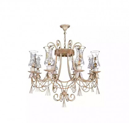 Luxus Deckenleuchter Lüster Kronleuchter Deckenlampe Lampen Glas Beige