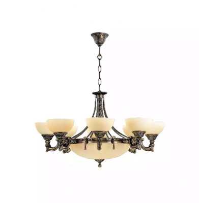 Deckenleuchter Lüster Kronleuchter Deckenlampe Glas Beige Lampen Neu