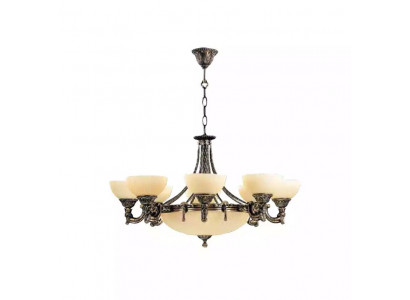 Deckenleuchter Lüster Kronleuchter Deckenlampe Glas Beige Lampen Neu