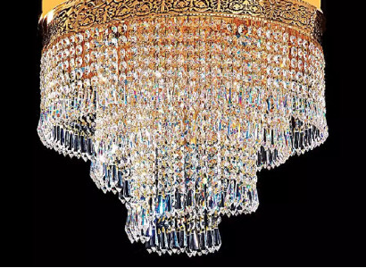 Deckenleuchter Luxus Gold Kronleuchter Deckenlampe Lüster Kristall Art