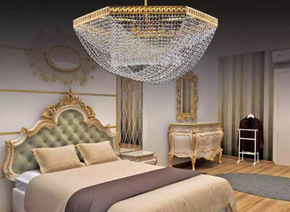 Deckenleuchter Luxus Gold Kronleuchter Deckenlampe Lüster Kristall Art