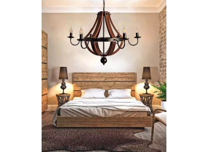 Braune Kronenkronleuchter Deckenleuchter Holz Kronleuchter Lampe Lüster