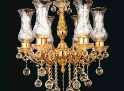 Deckenlampe Deckenleuchter Kronleuchter Gold Lüster Kristall Lampe
