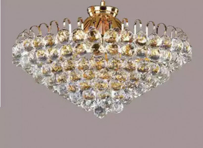 Deckenleuchter Luxus Gold Kronleuchter Deckenlampe Lüster Kristall Art