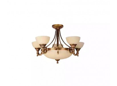 Beige Deckenlampe Kristallhängeleuchte Gold Glaslüster Kristallprunkleuchte