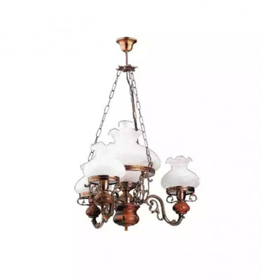 Deckenleuchter Lüster Kronleuchter Deckenlampe Lampe Glas Braun Barock