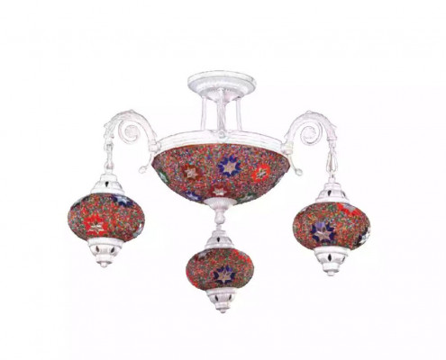 Deckenleuchter Lüster Kronleuchter Deckenlampe Lampen Glas Art Weiß