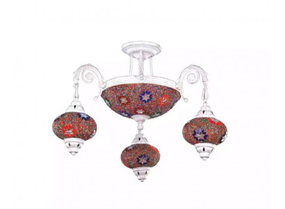 Deckenleuchter Lüster Kronleuchter Deckenlampe Lampen Glas Art Weiß