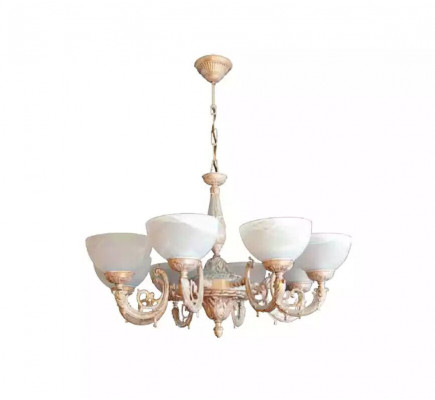 Kronleuchter Deckenleuchter Lüster Deckenlampe Lampen Glas Beige Art