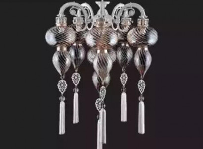 Deckenleuchter Lüster Kronleuchter Deckenlampe Lampen Glas Silber Neu