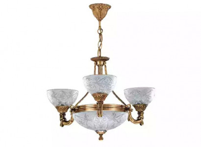 Deckenlampe Lüster Deckenleuchter Lampe Kronleuchter Glas Grau Gold